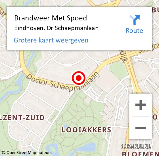 Locatie op kaart van de 112 melding: Brandweer Met Spoed Naar Eindhoven, Dr Schaepmanlaan op 21 september 2024 22:38