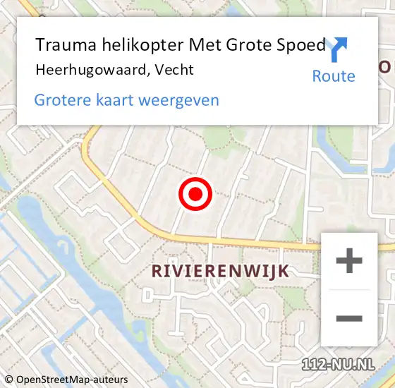 Locatie op kaart van de 112 melding: Trauma helikopter Met Grote Spoed Naar Heerhugowaard, Vecht op 21 september 2024 23:09