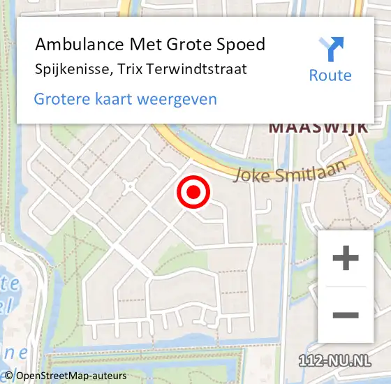 Locatie op kaart van de 112 melding: Ambulance Met Grote Spoed Naar Spijkenisse, Trix Terwindtstraat op 21 september 2024 23:11