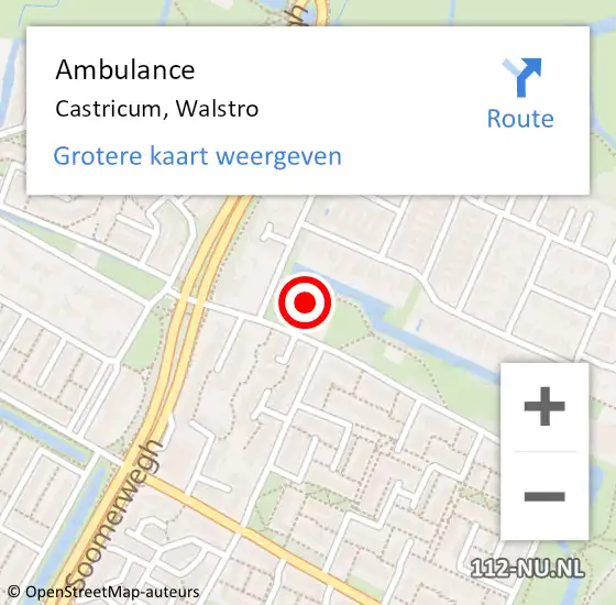 Locatie op kaart van de 112 melding: Ambulance Castricum, Walstro op 21 september 2024 23:36