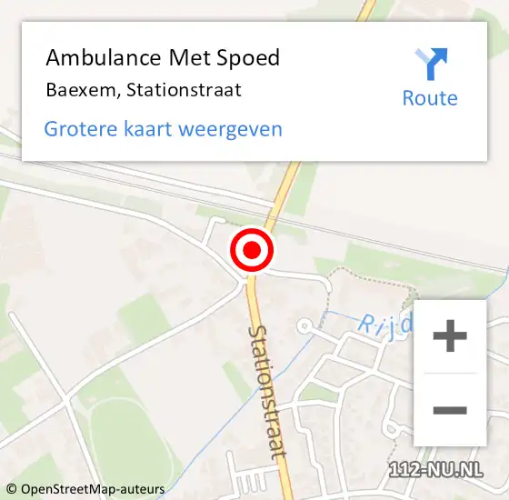 Locatie op kaart van de 112 melding: Ambulance Met Spoed Naar Baexem, Stationstraat op 21 september 2024 23:48