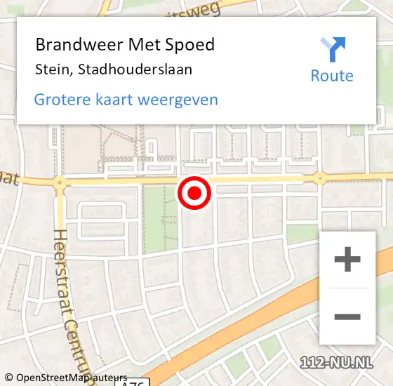 Locatie op kaart van de 112 melding: Brandweer Met Spoed Naar Stein, Stadhouderslaan op 21 september 2024 23:49