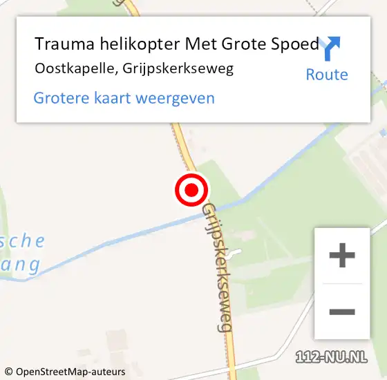 Locatie op kaart van de 112 melding: Trauma helikopter Met Grote Spoed Naar Oostkapelle, Grijpskerkseweg op 22 september 2024 00:27