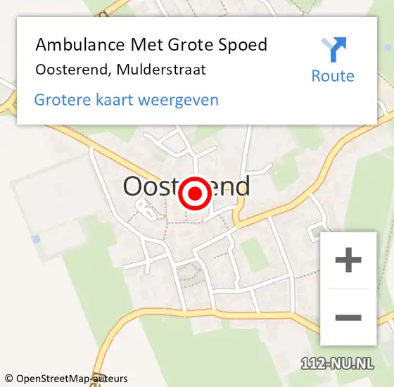 Locatie op kaart van de 112 melding: Ambulance Met Grote Spoed Naar Oosterend, Mulderstraat op 22 september 2024 00:34