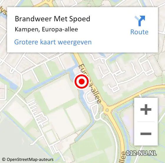 Locatie op kaart van de 112 melding: Brandweer Met Spoed Naar Kampen, Europa-allee op 22 september 2024 00:55