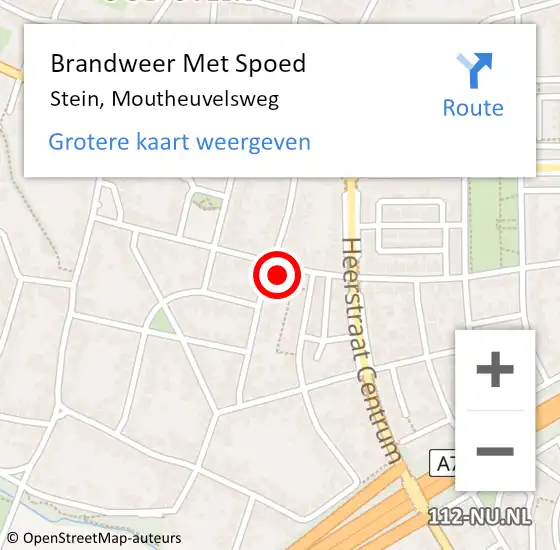 Locatie op kaart van de 112 melding: Brandweer Met Spoed Naar Stein, Moutheuvelsweg op 22 september 2024 01:28