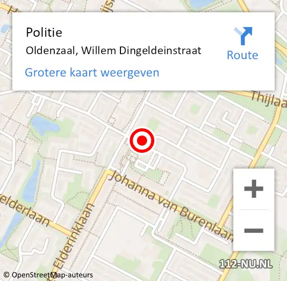 Locatie op kaart van de 112 melding: Politie Oldenzaal, Willem Dingeldeinstraat op 22 september 2024 01:40