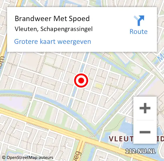 Locatie op kaart van de 112 melding: Brandweer Met Spoed Naar Vleuten, Schapengrassingel op 22 september 2024 02:26