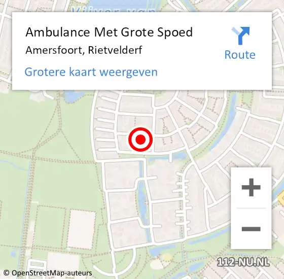 Locatie op kaart van de 112 melding: Ambulance Met Grote Spoed Naar Amersfoort, Rietvelderf op 20 oktober 2014 23:24