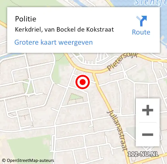 Locatie op kaart van de 112 melding: Politie Kerkdriel, van Bockel de Kokstraat op 22 september 2024 04:53