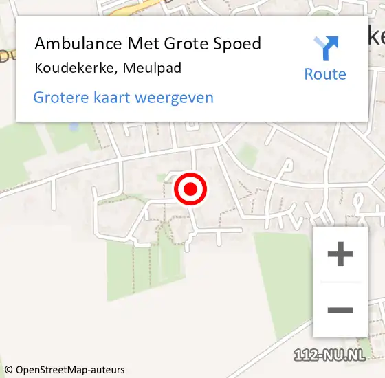 Locatie op kaart van de 112 melding: Ambulance Met Grote Spoed Naar Koudekerke, Meulpad op 20 oktober 2014 23:27