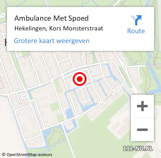 Locatie op kaart van de 112 melding: Ambulance Met Spoed Naar Hekelingen, Kors Monsterstraat op 22 september 2024 07:19