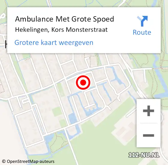 Locatie op kaart van de 112 melding: Ambulance Met Grote Spoed Naar Hekelingen, Kors Monsterstraat op 22 september 2024 07:21