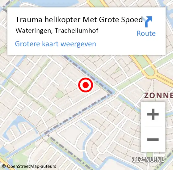 Locatie op kaart van de 112 melding: Trauma helikopter Met Grote Spoed Naar Wateringen, Tracheliumhof op 22 september 2024 08:12