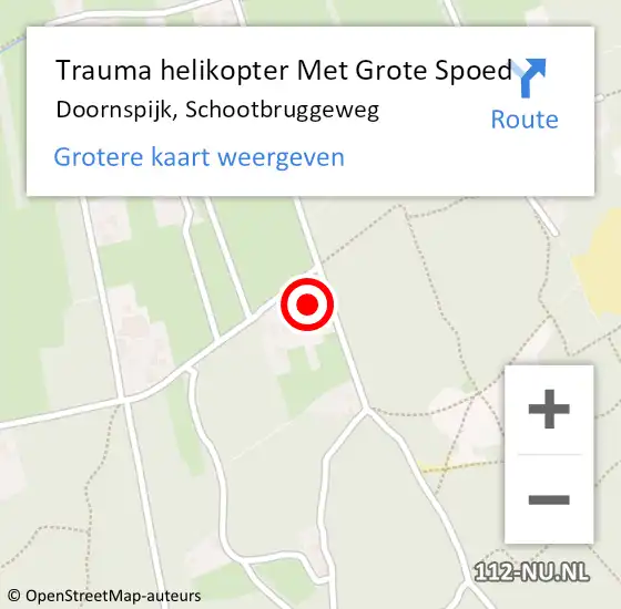 Locatie op kaart van de 112 melding: Trauma helikopter Met Grote Spoed Naar Doornspijk, Schootbruggeweg op 22 september 2024 08:32