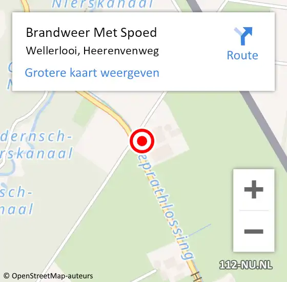 Locatie op kaart van de 112 melding: Brandweer Met Spoed Naar Wellerlooi, Heerenvenweg op 22 september 2024 08:45