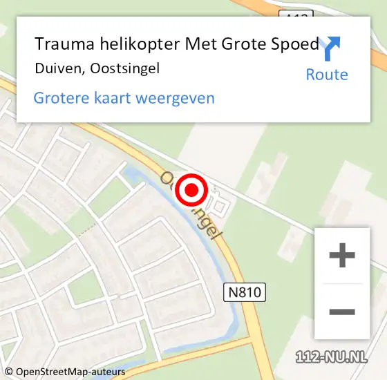 Locatie op kaart van de 112 melding: Trauma helikopter Met Grote Spoed Naar Duiven, Oostsingel op 22 september 2024 08:55