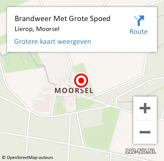 Locatie op kaart van de 112 melding: Brandweer Met Grote Spoed Naar Lierop, Moorsel op 22 september 2024 10:13