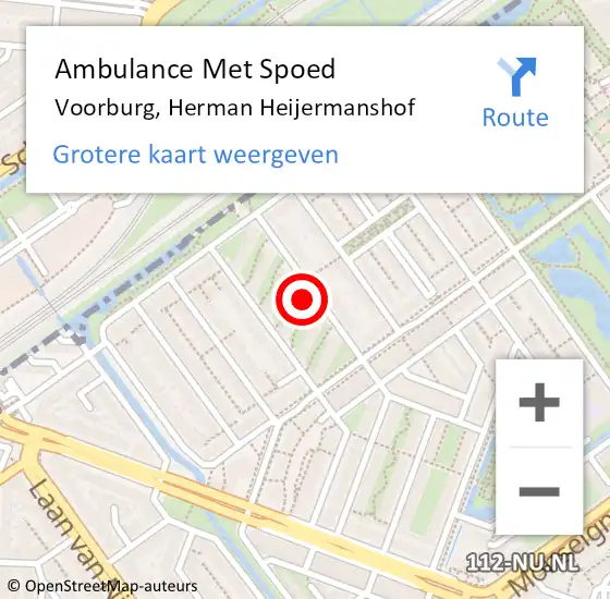 Locatie op kaart van de 112 melding: Ambulance Met Spoed Naar Voorburg, Herman Heijermanshof op 22 september 2024 10:22