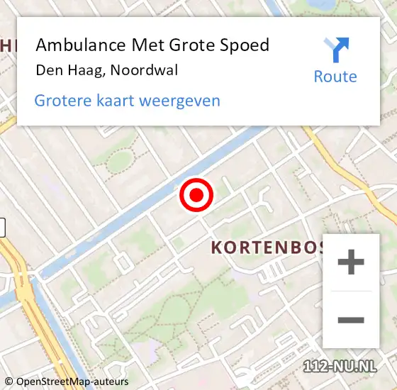 Locatie op kaart van de 112 melding: Ambulance Met Grote Spoed Naar Den Haag, Noordwal op 22 september 2024 10:44