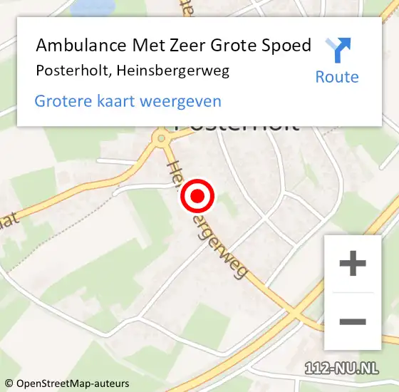 Locatie op kaart van de 112 melding: Ambulance Met Zeer Grote Spoed Naar Posterholt, Heinsbergerweg op 22 september 2024 10:50