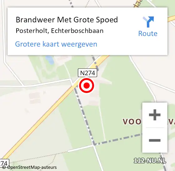 Locatie op kaart van de 112 melding: Brandweer Met Grote Spoed Naar Posterholt, Echterboschbaan op 22 september 2024 11:10