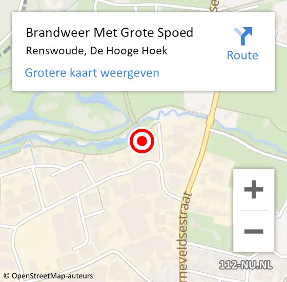 Locatie op kaart van de 112 melding: Brandweer Met Grote Spoed Naar Renswoude, De Hooge Hoek op 22 september 2024 11:43