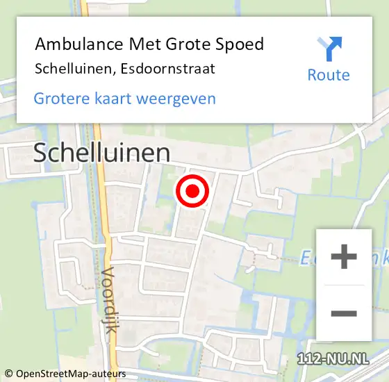 Locatie op kaart van de 112 melding: Ambulance Met Grote Spoed Naar Schelluinen, Esdoornstraat op 22 september 2024 12:01