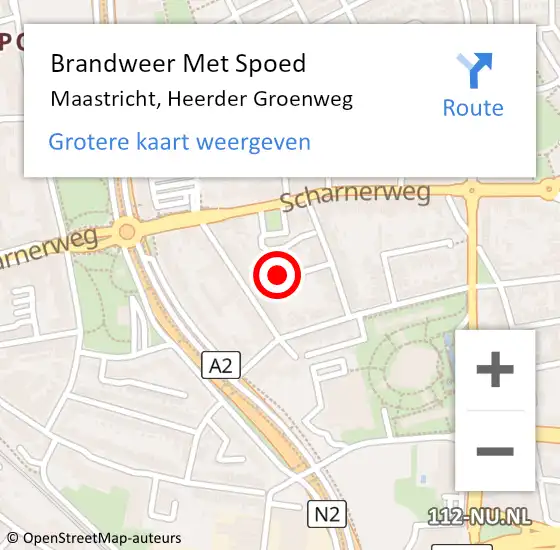 Locatie op kaart van de 112 melding: Brandweer Met Spoed Naar Maastricht, Heerder Groenweg op 22 september 2024 12:15