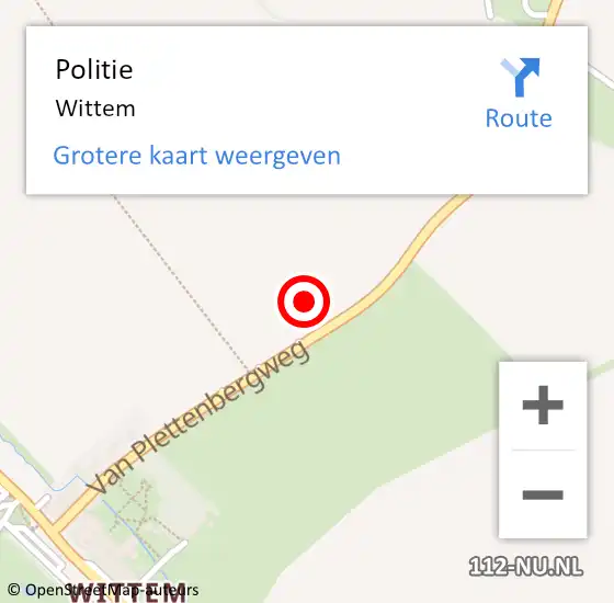 Locatie op kaart van de 112 melding: Politie Wittem op 22 september 2024 12:33