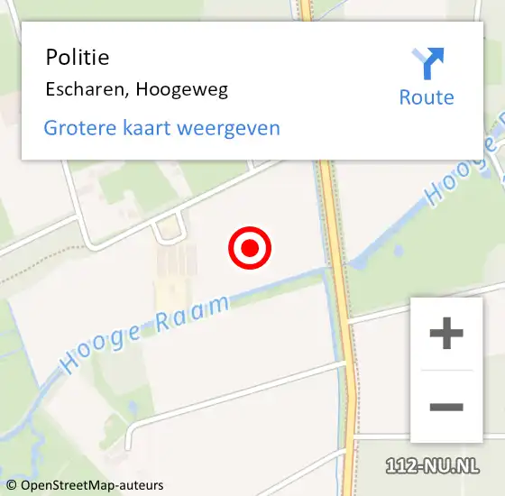 Locatie op kaart van de 112 melding: Politie Escharen, Hoogeweg op 22 september 2024 12:51