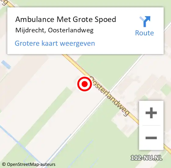 Locatie op kaart van de 112 melding: Ambulance Met Grote Spoed Naar Mijdrecht, Oosterlandweg op 22 september 2024 13:11