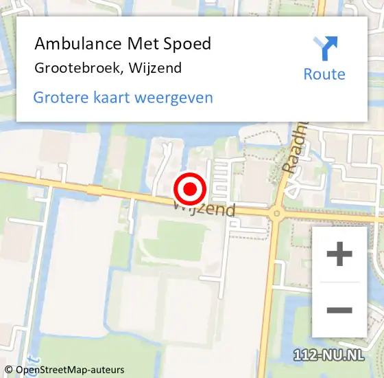 Locatie op kaart van de 112 melding: Ambulance Met Spoed Naar Grootebroek, Wijzend op 22 september 2024 14:14