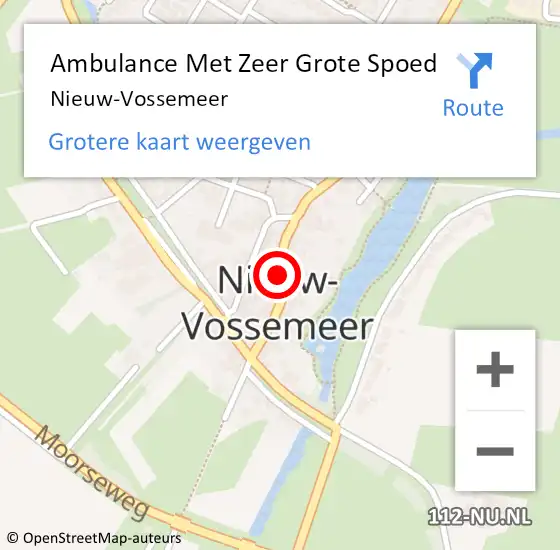 Locatie op kaart van de 112 melding: Ambulance Met Zeer Grote Spoed Naar Nieuw-Vossemeer op 22 september 2024 14:18