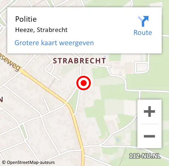 Locatie op kaart van de 112 melding: Politie Heeze, Strabrecht op 22 september 2024 14:20