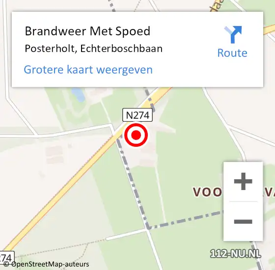 Locatie op kaart van de 112 melding: Brandweer Met Spoed Naar Posterholt, Echterboschbaan op 22 september 2024 15:08