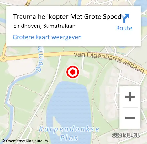 Locatie op kaart van de 112 melding: Trauma helikopter Met Grote Spoed Naar Eindhoven, Sumatralaan op 22 september 2024 16:20