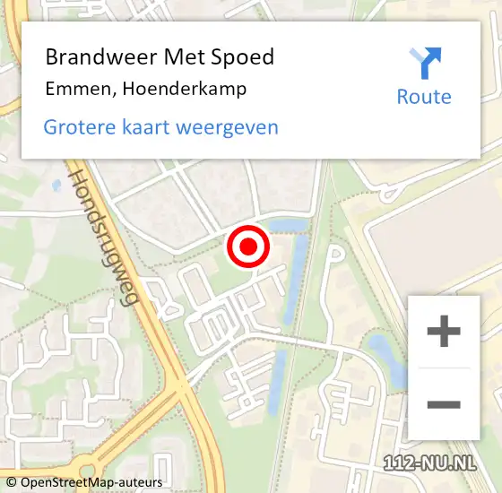 Locatie op kaart van de 112 melding: Brandweer Met Spoed Naar Emmen, Hoenderkamp op 22 september 2024 16:23