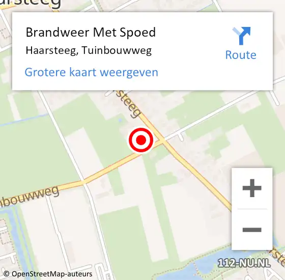 Locatie op kaart van de 112 melding: Brandweer Met Spoed Naar Haarsteeg, Tuinbouwweg op 22 september 2024 16:31