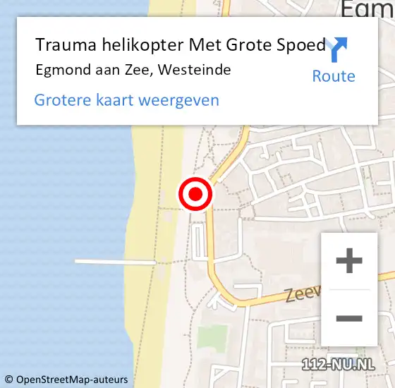 Locatie op kaart van de 112 melding: Trauma helikopter Met Grote Spoed Naar Egmond aan Zee, Westeinde op 22 september 2024 16:31