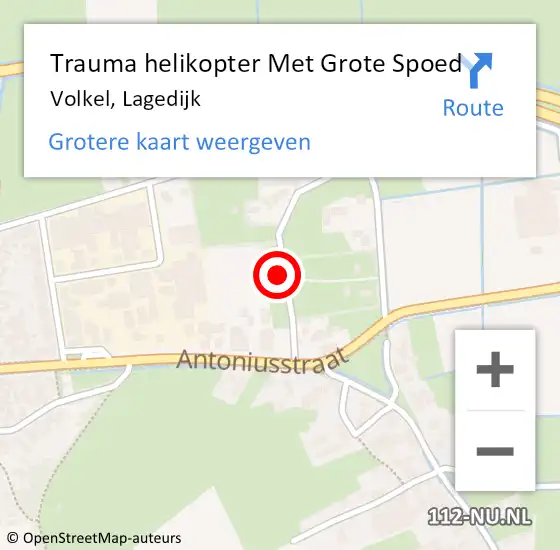 Locatie op kaart van de 112 melding: Trauma helikopter Met Grote Spoed Naar Volkel, Lagedijk op 22 september 2024 17:15