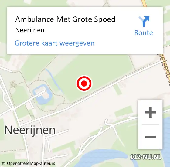 Locatie op kaart van de 112 melding: Ambulance Met Grote Spoed Naar Neerijnen op 22 september 2024 17:16