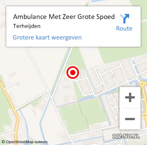 Locatie op kaart van de 112 melding: Ambulance Met Zeer Grote Spoed Naar Terheijden op 22 september 2024 17:51