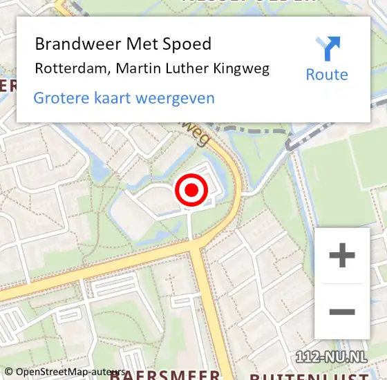 Locatie op kaart van de 112 melding: Brandweer Met Spoed Naar Rotterdam, Martin Luther Kingweg op 22 september 2024 17:52