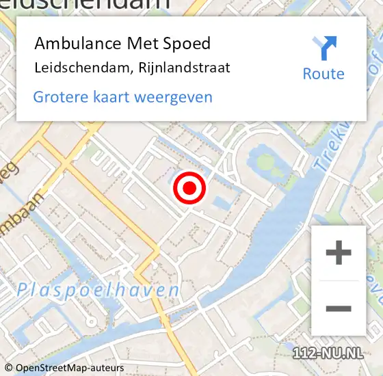 Locatie op kaart van de 112 melding: Ambulance Met Spoed Naar Leidschendam, Rijnlandstraat op 22 september 2024 17:57