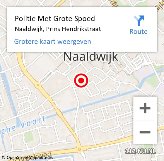 Locatie op kaart van de 112 melding: Politie Met Grote Spoed Naar Naaldwijk, Prins Hendrikstraat op 22 september 2024 18:27