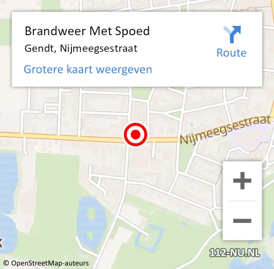 Locatie op kaart van de 112 melding: Brandweer Met Spoed Naar Gendt, Nijmeegsestraat op 22 september 2024 18:34