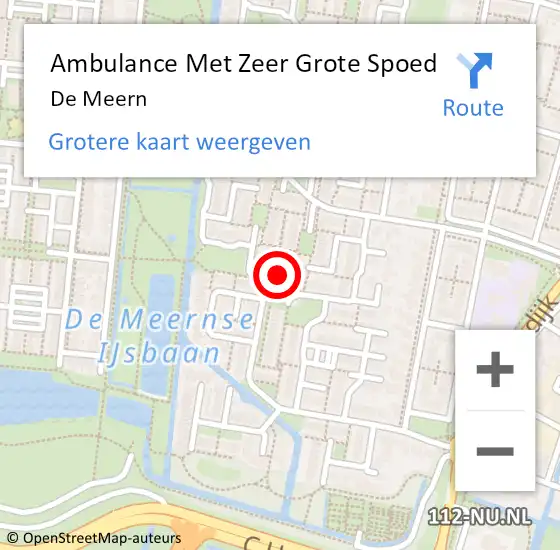 Locatie op kaart van de 112 melding: Ambulance Met Zeer Grote Spoed Naar De Meern op 22 september 2024 18:39