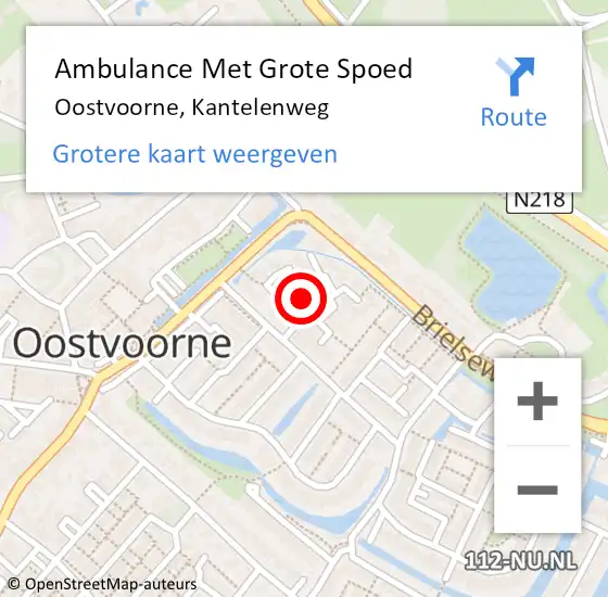 Locatie op kaart van de 112 melding: Ambulance Met Grote Spoed Naar Oostvoorne, Kantelenweg op 22 september 2024 18:56