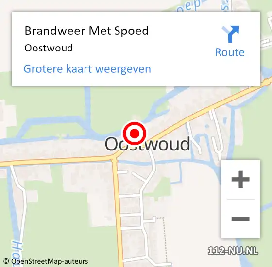 Locatie op kaart van de 112 melding: Brandweer Met Spoed Naar Oostwoud op 22 september 2024 19:11